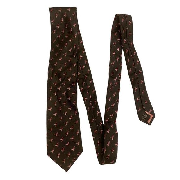 Susan G. Komen Knots For Home Gray and Pink Ribbon Silk  Necktie - Picture 4 of 8